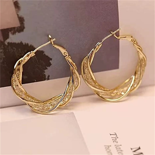 Eleganti Orecchini da donna a cerchio con strass